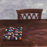 Hot Seat (After Ruza), 2021, oil on wood, 14" x 18"